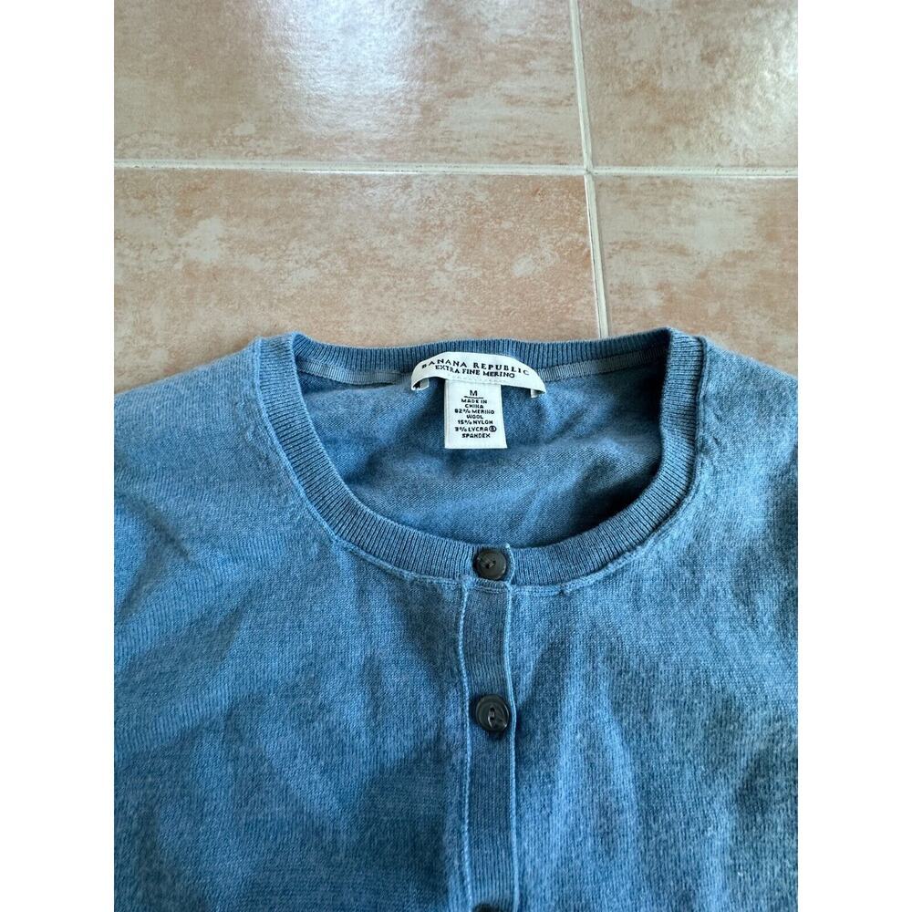 Worn twice! Banana Republic‎ Blue Extra Fine Merino wool Blend Women size M - Picture 4 of 8